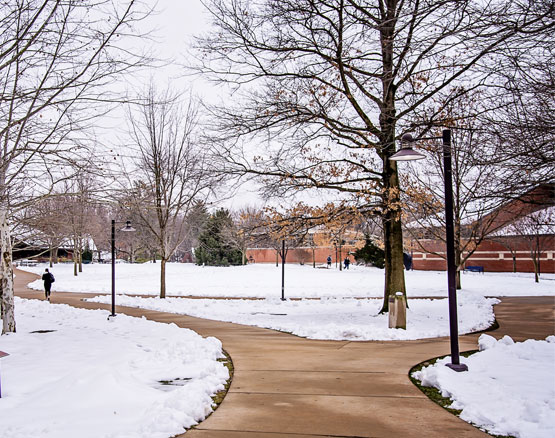 Webster Groves campus in winter