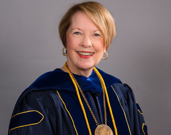 Chancellor Beth Stroble in regalia