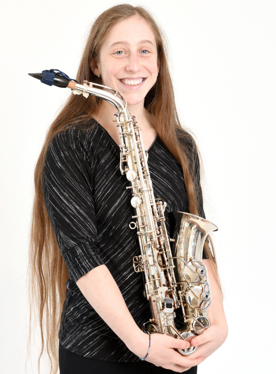 Young Woman with Saxophone