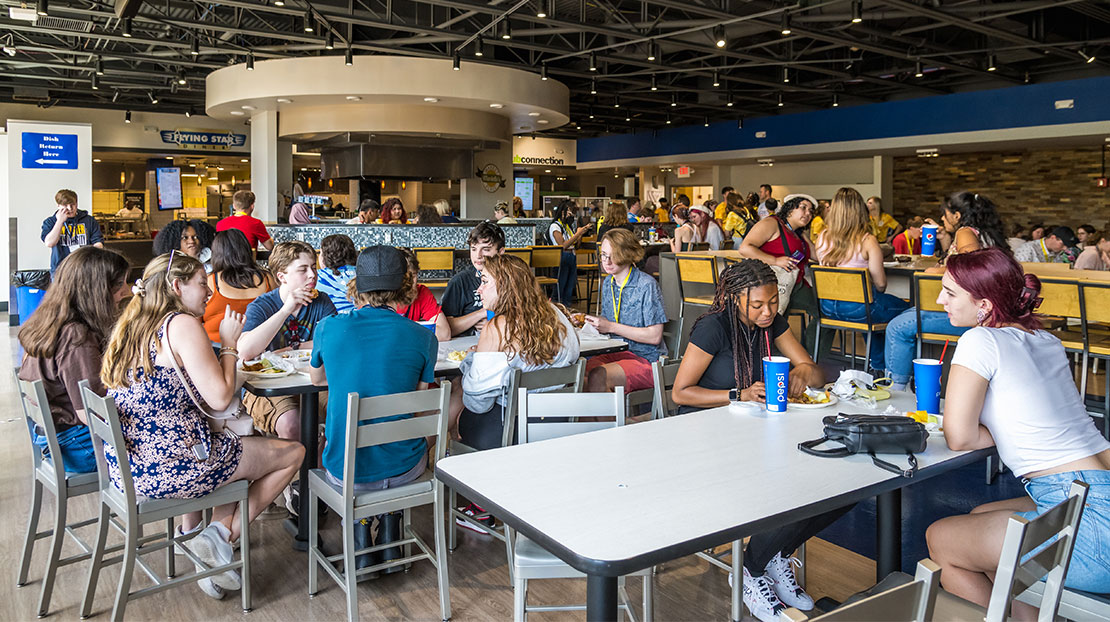 students in Marletto's, the student dining facility