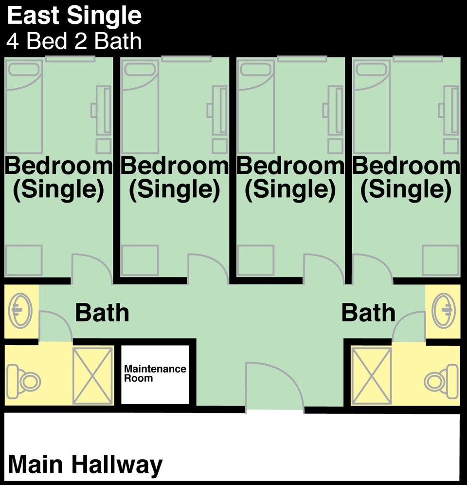 east hall single floor plan