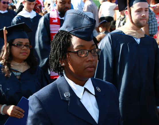 Webster military student at graduation