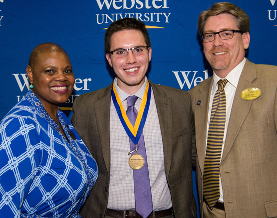 WebsterLEADS student Cody Anderson with Colette Cummings and John Buck